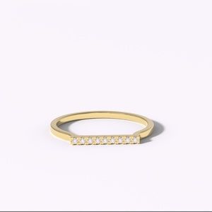 14k Yellow Gold Diamond Bar Ring by Narcissus Fine Jewelry